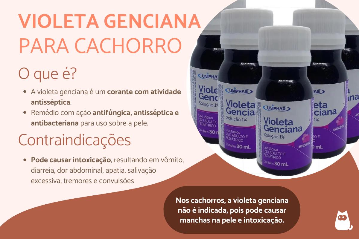 Violeta genciana em cachorro: para que serve, doses e efeitos colaterais
