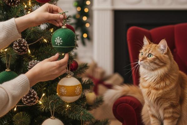 Quem tem gato pode ter uma árvore de Natal? - Como decorar uma árvore de Natal com gatos em casa?