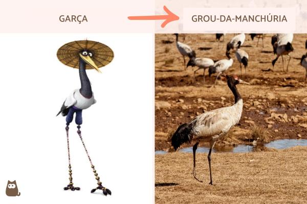 Quais são os animais de Kung Fu Panda? - Garça: grou-da-manchúria