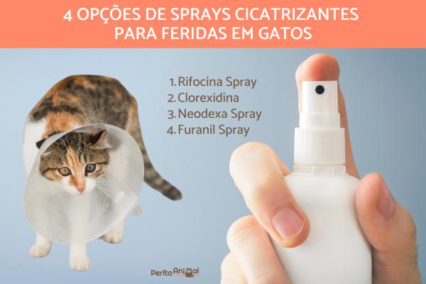 Sprays cicatrizantes para feridas em gatos - Melhores opções